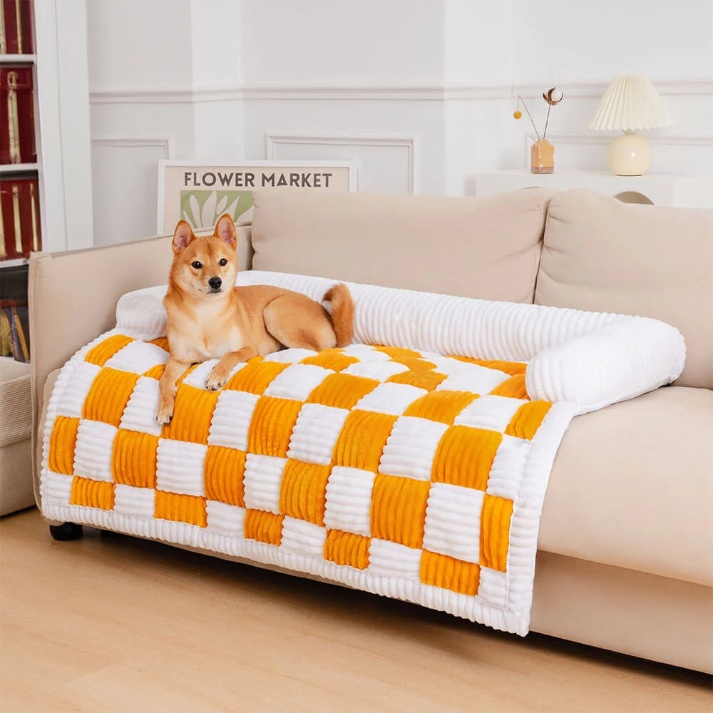 PawPlush Plaid™ Dog Furniture Cover Bed