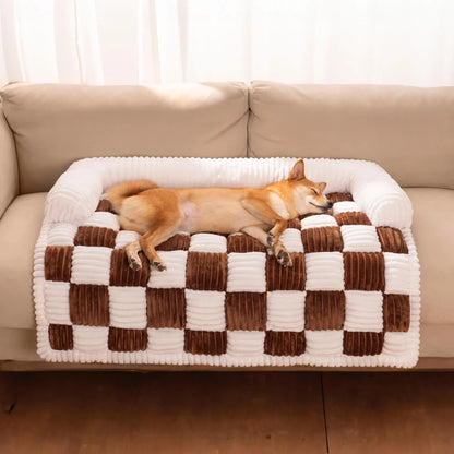 PawPlush Plaid™ Dog Furniture Cover Bed